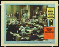 4b981 WITNESS FOR THE PROSECUTION movie lobby card #2 '58 Billy Wilder, cool courtroom image!