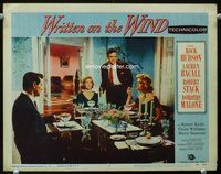 4b988 WRITTEN ON THE WIND LC #6 '56 Rock Hudson, Lauren Bacall, Robert Stack, & Dorothy Malone!