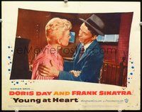 4b994 YOUNG AT HEART movie lobby card #8 '54 great close up image of Doris Day & Frank Sinatra!