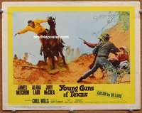 4b995 YOUNG GUNS OF TEXAS movie lobby card '63 teen cowboys James Mitchum, Alana Ladd & Jody McCrea!