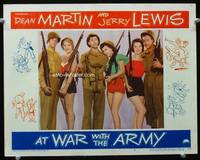 4c036 AT WAR WITH THE ARMY LC #3 '51 great image of wacky soldiers Dean Martin & Jerry Lewis!