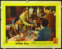 4c037 BACHELOR PARTY movie lobby card #3 '57 Don Murray, great image of guys drinking together!