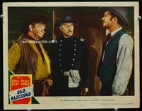 4c038 BAD BASCOMB movie lobby card #3 '46 great image of Wallace Beery w/soldier & lawman!