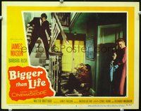 4c068 BIGGER THAN LIFE lobby card #5 '56 great image of James Mason fighting with Walter Matthau!