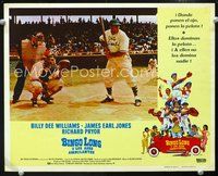 4c070 BINGO LONG Mexican movie lobby card '76 James Earl Jones at bat, Billy Dee Williams, baseball!