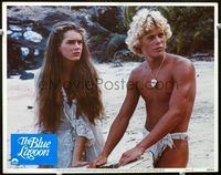 4c079 BLUE LAGOON movie lobby card #5 '80 sexy young Brooke Shields & Christopher Atkins!