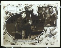 4c083 BREED OF MEN movie lobby card '19 William S. Hart gambled his horse away, cool western image!