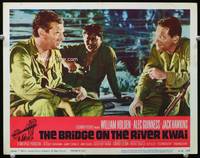 4c084 BRIDGE ON THE RIVER KWAI movie lobby card R63 close-up of William Holden, Jack Hawkins!