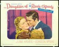 4c140 DAUGHTER OF ROSIE O'GRADY LC #7 '50 great close-up of Gordon MacRae kissing June Haver!