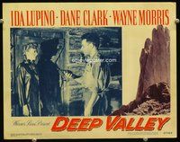 4c149 DEEP VALLEY movie lobby card #2 '47 great image of beautiful Ida Lupino & Dane Clark w/gun!