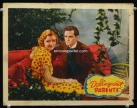 4c151 DELINQUENT PARENTS movie lobby card '38 Doris Weston is a bad teen because she was adopted!