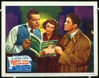 4c186 FATHER WAS A FULLBACK LC #6 '49 Fred MacMurray, Maureen O'Hara & Rudy Vallee reading pulp!
