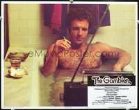 4c211 GAMBLER movie lobby card #5 '74 image of James Caan smoking & drinking in bath!