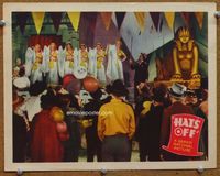 4c274 HATS OFF movie lobby card '37 wild image of sexy Egyptian showgirls!