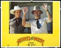 4c280 HEARTS OF THE WEST movie lobby card #3 '75 cool image of cowboy Jeff Bridges & Alan Arkin!