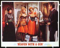 4c285 HEAVEN WITH A GUN LC #5 '69 Glenn Ford with cigar, Carolyn Jones & two sexy saloon girls!