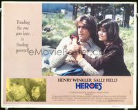 4c293 HEROES movie lobby card #1 '77 romantic close-up of Henry Winkler & Sally Field!