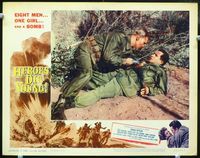 4c294 HEROES DIE YOUNG movie lobby card #1 '60 cool border art of explosion!