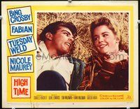 4c300 HIGH TIME movie lobby card #5 '60 close-up of Fabian & Tuseday Weld in the hay!