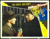 4c310 HOLLOW TRIUMPH movie lobby card #7 '48 cool image of Paul Henreid giving bribe!
