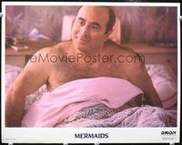 4c486 MERMAIDS movie lobby card '90 shirtless & hairy Bob Hoskins in bed!