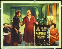 4c489 MIDDLE OF THE NIGHT movie lobby card #2 '59 Fredric March, written by Paddy Chayefsky!