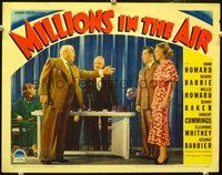4c495 MILLIONS IN THE AIR movie lobby card '35 John Howard, Wendy Barrie, cool radio show image!