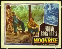 4c503 MOONRISE lobby card #6 '48 Dane Clark sits on backwoods porch with Rex Ingram smoking pipe!