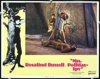 4c508 MRS. POLLIFAX - SPY lobby card #3 '71 Rosalind Russell, Darren McGavin beating man w/crutch!