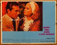 4c555 ONCE YOU KISS A STRANGER movie lobby card #5 '70 close-up of Paul Burke & Martha Hyer!
