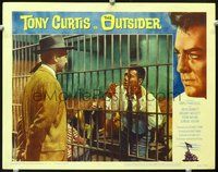 4c569 OUTSIDER movie lobby card #7 '62 cool image of Tony Curtis trapped behind bars!