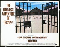 4c577 PAPILLON movie lobby card #4 '73 image of unlocked prison doors!
