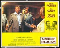 4c596 PIECE OF THE ACTION movie lobby card #5 '77 cool image of Sidney Poitier w/shady men!