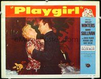 4c603 PLAYGIRL movie lobby card '54 dramatic close-up of Shelley Winters & Barry Sullivan!