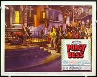 4c605 PORGY & BESS movie lobby card #3 '59 cool image of Sidney Poitier fighting in the street!