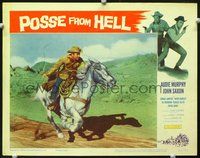 4c606 POSSE FROM HELL movie lobby card #2 '61 great image of Audie Murphy on horse riding fast!