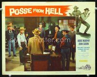 4c607 POSSE FROM HELL movie lobby card #5 '61 cool image of cowboys Audie Murphy & John Saxon!