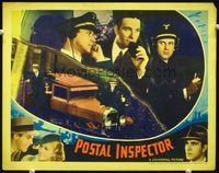 4c608 POSTAL INSPECTOR movie lobby card '36 wild image of car submerged in water!