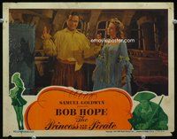 4c612 PRINCESS & THE PIRATE lobby card '44 great image of wacky Bob Hope & beautiful Virginia Mayo!
