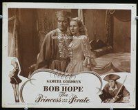 4c613 PRINCESS & THE PIRATE lobby card '54 great image of scared Bob Hope & sexy Virginia Mayo!