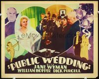 4c623 PUBLIC WEDDING other company movie lobby card '37 image of sexy bride Jane Wyman!