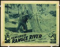 4c643 RANGLE RIVER movie lobby card '39 cool image of cowboy Victor Jory shooting rifle!
