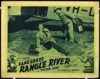 4c644 RANGLE RIVER movie lobby card '39 cool image of cowboy Victor Jory shooting rifle!
