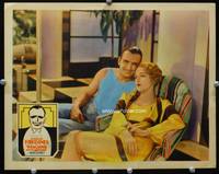 4c645 REACHING FOR THE MOON movie lobby card '30 Douglas Fairbanks & Bebe Daniels close up!