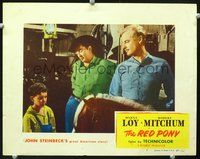 4c654 RED PONY lobby card #7 '49 Shepperd Strudwick gives his son a pony as Robert Mitchum watches!