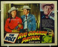 4c665 RIO GRANDE PATROL movie lobby card #2 '50 great image of cowboy Tim Holt!
