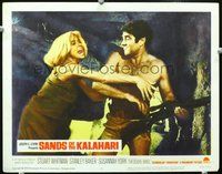 4c689 SANDS OF THE KALAHARI movie lobby card #4 '65 Susannah York & Stuart Whitman fight over gun!