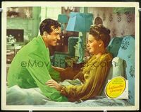 4c707 SENTIMENTAL JOURNEY LC '46 great close up of John Payne smiling at Maureen O'Hara in bed!
