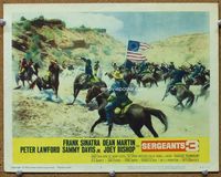 4c708 SERGEANTS 3 movie lobby card #3 '62 cool battle scene, Native Americans on horseback!