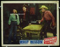 4c714 SHADOWS OF THE WEST lobby card '49 great image of cowboy Whip Wilson in classic western garb!